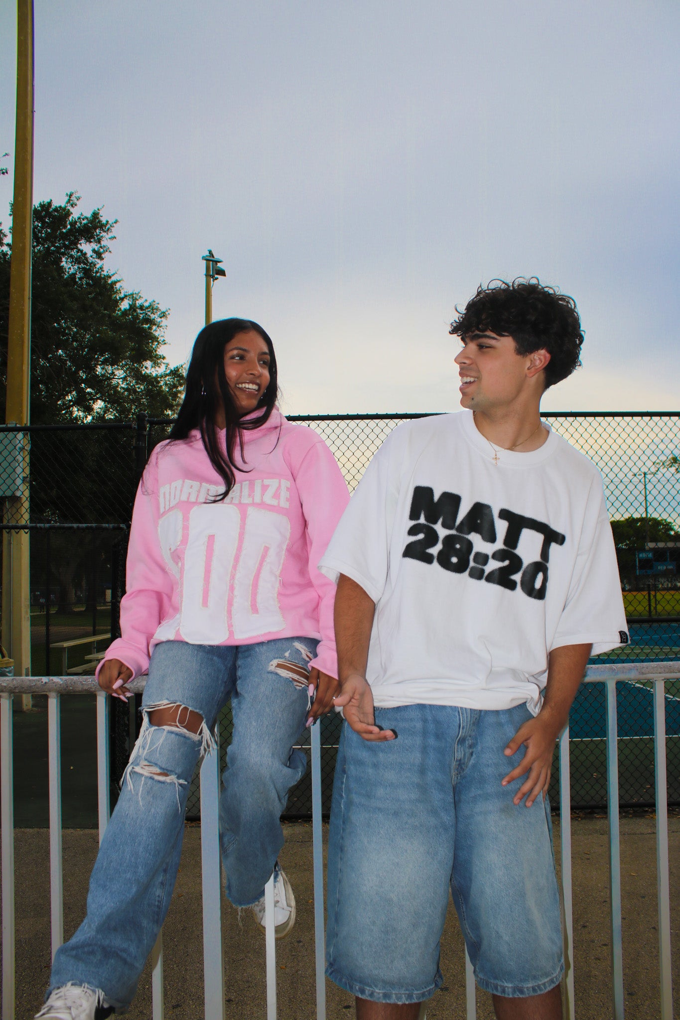 Pink "Normalize God" Popover Hoodie