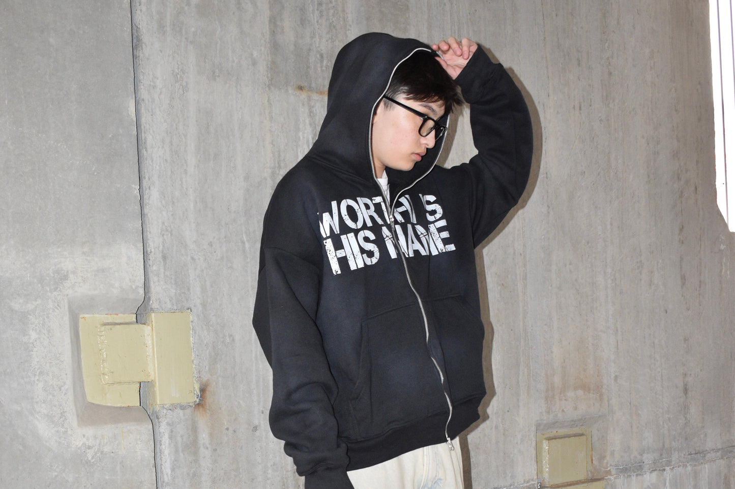"Worthy is his name" Zip-Up Hoodie